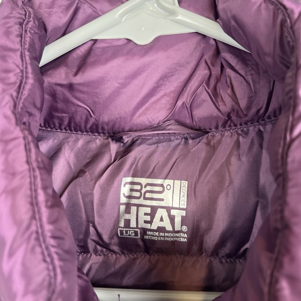 32 Degrees Irises Purple Puffer Vest Large NWT - Picture 3 of 8